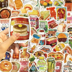 Waterproof Japanese food graffiti stickers, 56pcs cute DIY decals for phone case, laptop.
