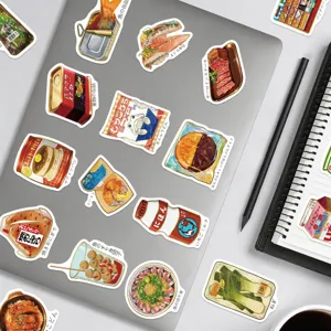 Japanese food doodle waterproof stickers set for DIY phone case laptop notebook decor.