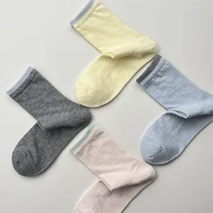 Women vintage vine mesh mid tube socks spring summer breathable solid color casual cotton socks