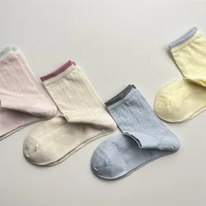 Japanese vintage vine hollow mesh breathable mid-tube socks, spring summer thin cotton socks.