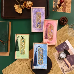Vintage hollow butterfly metal bookmark with elegant tassel, gift for reading lovers.
