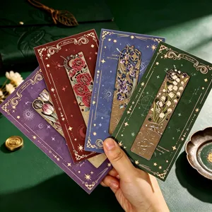 Retro Metal Hollow Bookmark Creative Botanical Floral Bookmark Elegant Reading Stationery Office School Gift