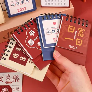 2027 mini desk calendar inspirational flip daily planner office desktop cute decoration