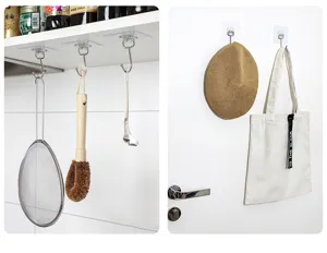 Ganchos adhesivos transparentes para pared de alta resistencia sin perforación cocina baño