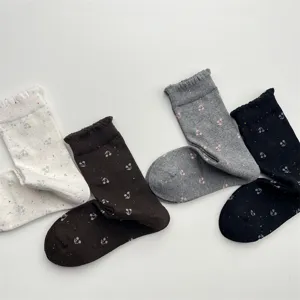 Calzini tubo medio jacquard ciliegia pois colorati stile giapponese carini cotone