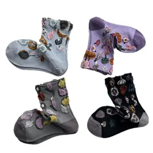 Fall winter cute fruit vegetable relief women socks niche contrast mid tube socks