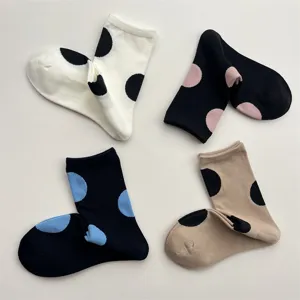 Autumn winter colorful polka dot mid-calf socks Japanese cute cotton socks for women