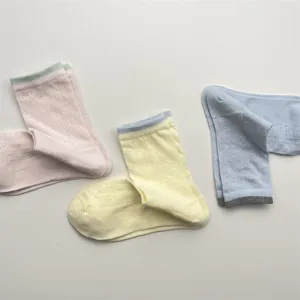 Japanese vintage vine hollow breathable mesh mid-tube socks spring summer thin color-blocking