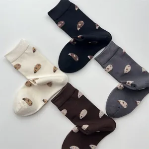 Calzini in jacquard con porcellino d'India soffice, calzini di cotone stile giapponese per donne.