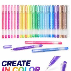 Kleurrijke acryl gelpen detailweergave, gladde inkt, 0.8mm punt voor doe-het-zelf journaling.