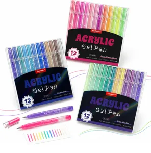 Kleurrijke acryl gelpen set 12 kleuren waterdichte marker voor DIY journal handrekening tekening