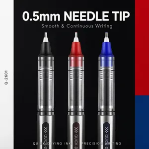 Set de bolígrafos de gel con punta de aguja de 0,5 mm, tinta líquida de secado rápido para oficina.