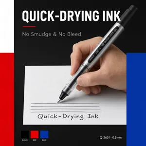 Bolígrafo de gel líquido de 0.5mm con secado rápido y escritura suave para oficina