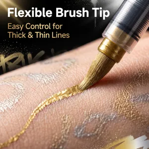 Metallischer Body-Paint-Stift mit flexibler Pinselspitze für präzise dicke und dünne Linien.