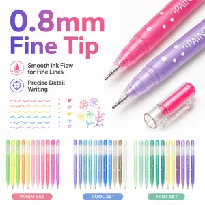 Kleurrijke 0.8mm acryl gelpennen set voor creatieve DIY agenda's en fijne lijnen.