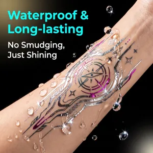 Wasserdichter metallischer temporärer Tattoo-Aufkleber für Party mit lang anhaltendem Glanz.