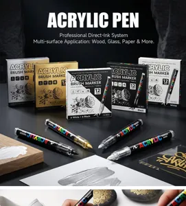 Acrylic paint marker set direct-ink pens for rock glass wood paper art drawing crafts