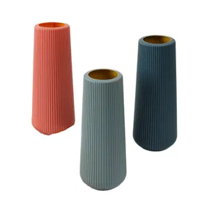 Ensemble de vases decoratifs en plastique style nordique, ornement de bureau moderne