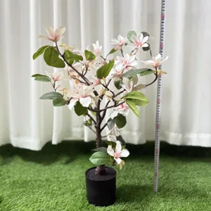 Kunstmatige magnolia potplant huisdecoratie simulatie bloem bonsai voor binnen woonkamer