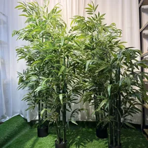 Artificial Bamboo Tree Plant Fake Greenery for Indoor Outdoor Home Garden Wedding Party Decor Silk Bamboo Leaves with Pot