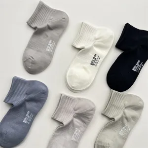 Printemps été couleur unie mesh respirant hommes chaussettes courtes coton sport chaussette