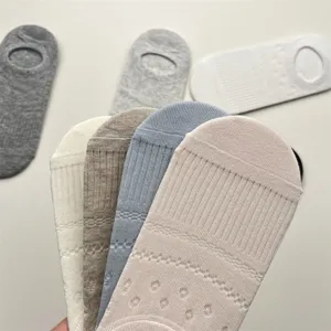 Detailansicht atmungsaktiver Mesh-Socken, rutschfeste unsichtbare Bootssocken für Damen Mode.