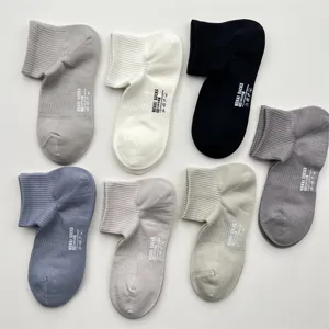 Chaussettes Courtes Homme Décontracté Couleur Unie Maille Respirante Coton Absorbant Sans Coutures Low-Cut Chaussettes de Sport