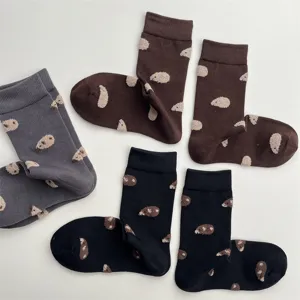 Calzini al polpaccio in cotone jacquard con simpatici animali per donna autunno inverno caldi