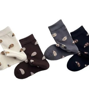 Calzini donna jacquard porcellino d'India carino, cotone morbido felpato autunno inverno calza.
