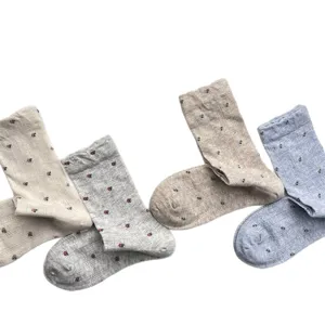 Retro vintage floral socks women Korean cute breathable mesh mid-tube socks main view