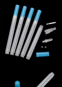 0.5mm empty marker pen barrels detail showing transparent tubes and internal valve components
