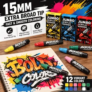15mm extra broad tip acrylic marker set for street graffiti and drawing, vibrant colors, 1pc