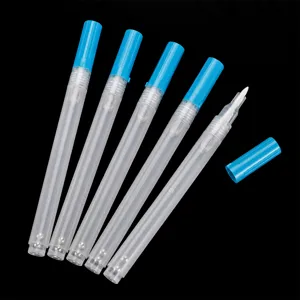 0.5mm empty marker pens transparent tubes with blue caps refilling ink barrels art craft supplies