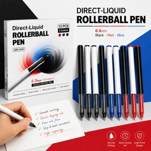 Bolígrafo de Gel Líquido Directo de 0.5mm Escritura Suave Tinta Bolígrafo Rollerball Para Estudiante Oficina Escuela Suministros