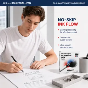 Bolígrafo de tinta líquida de 0.5mm con flujo suave para estudio y oficina diaria