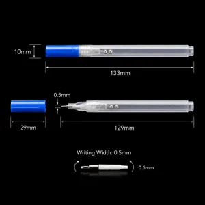Wiederbefüllbarer leerer Markierer Stift mit 0.5mm Schreibbreite transparentem Kunststoff Stiftkörper.