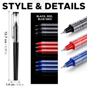bolígrafo gel líquido directo 0.5mm escuela oficina escritura tinta suave negro rojo azul