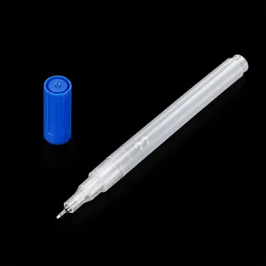 Leerer nachfüllbarer Marker Stift DIY Acrylstift transparenter Körper mit blauer Kappe