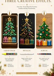 Set de rotuladores acrílicos de Navidad bolígrafos de pintura DIY con tres efectos de iluminación.