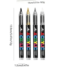 Acrylic paint marker pens set, fine tip dual color pens for DIY art rock painting crafts