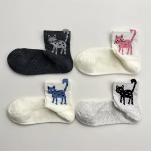 Women's Cute Cat Mesh Cotton Socks Breathable Short Tube Ankle Socks Spring Summer Cartoon Animal Casual Hosiery