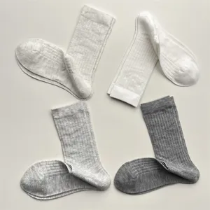 Frühling Sommer Basis einfarbig Maulbeerseide atmungsaktive gerippte Mittelsocken Detail.