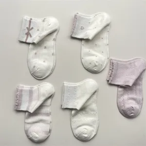Damen Sommer kurze Socken atmungsaktiv Mesh süße Schleife gestreift Polka Dot Socken