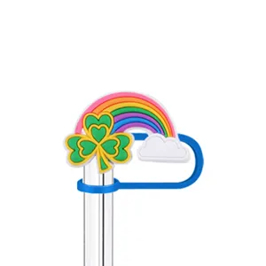 Κάλυμμα Καλαμιού St. Patrick's Day Καλαμάκι Σιλικόνης Topper Charm Επαναχρησιμοποιήσιμο Αντισκονικό Tapa Αξεσουάρ Πάρτι Νερού