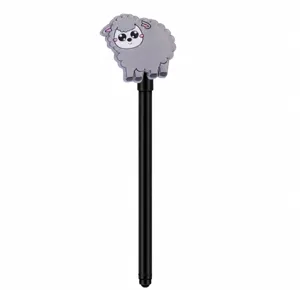 Cute farm animal silicone pen removable cartoon toy gel pen for kids school stationery
