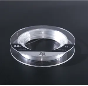 Transparent carbon fishing line 50m spool 3.0 size strong leader line for lure fishing.