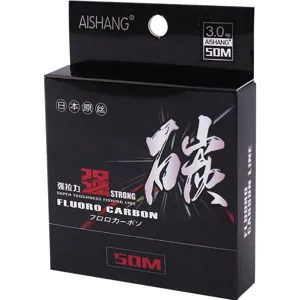 AISHANG 50M 3.0# Fluorocarbon Fishing Line Professional Strong Toughness Carbon Fiber