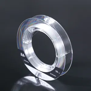 50m clear carbon fishing line spooled leader line for lure fishing and freshwater angling.