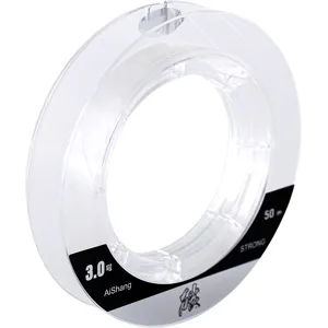 50M 3.0# Carbon Fishing Line Transparent Spool Strong Leader Line Fluorocarbon Line
