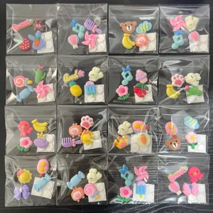 3D resin cartoon flatbacks DIY stickers set for phone case water cup decoration cute accessories